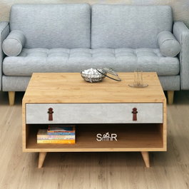 Hanah Home Mesa de Centro Brida Roble y Blanco